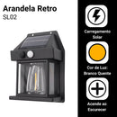 Arandela Solar LED Retrô com Sensor de Movimento (Kit com 2 Unidades)