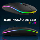 Mouse Sem Fio Recarregável Ergonômico Bluetooth e 2.4GHz