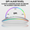 Mouse Sem Fio Recarregável Ergonômico Bluetooth e 2.4GHz